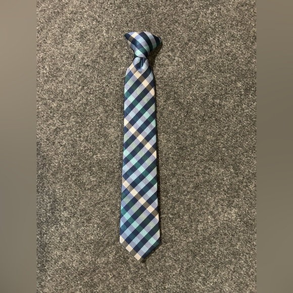 Chaps brand boys Blue Checkered Tie (clip on) - Picture 1 of 2